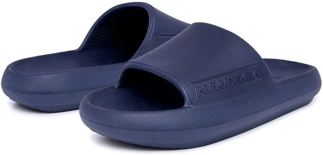 

Мужские шлепанцы Nautica с амортизирующей стелькой - легкие спортивные сандалии из ЭВА для бассейна, пляжа, спортзала и повседневной носки, темно-синий