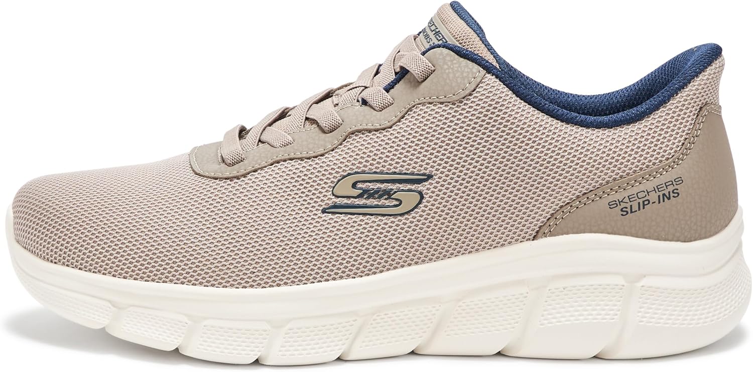 Мужские слипоны Skechers Bobs B Flex-Glacial Edge, Taupe — фото 2