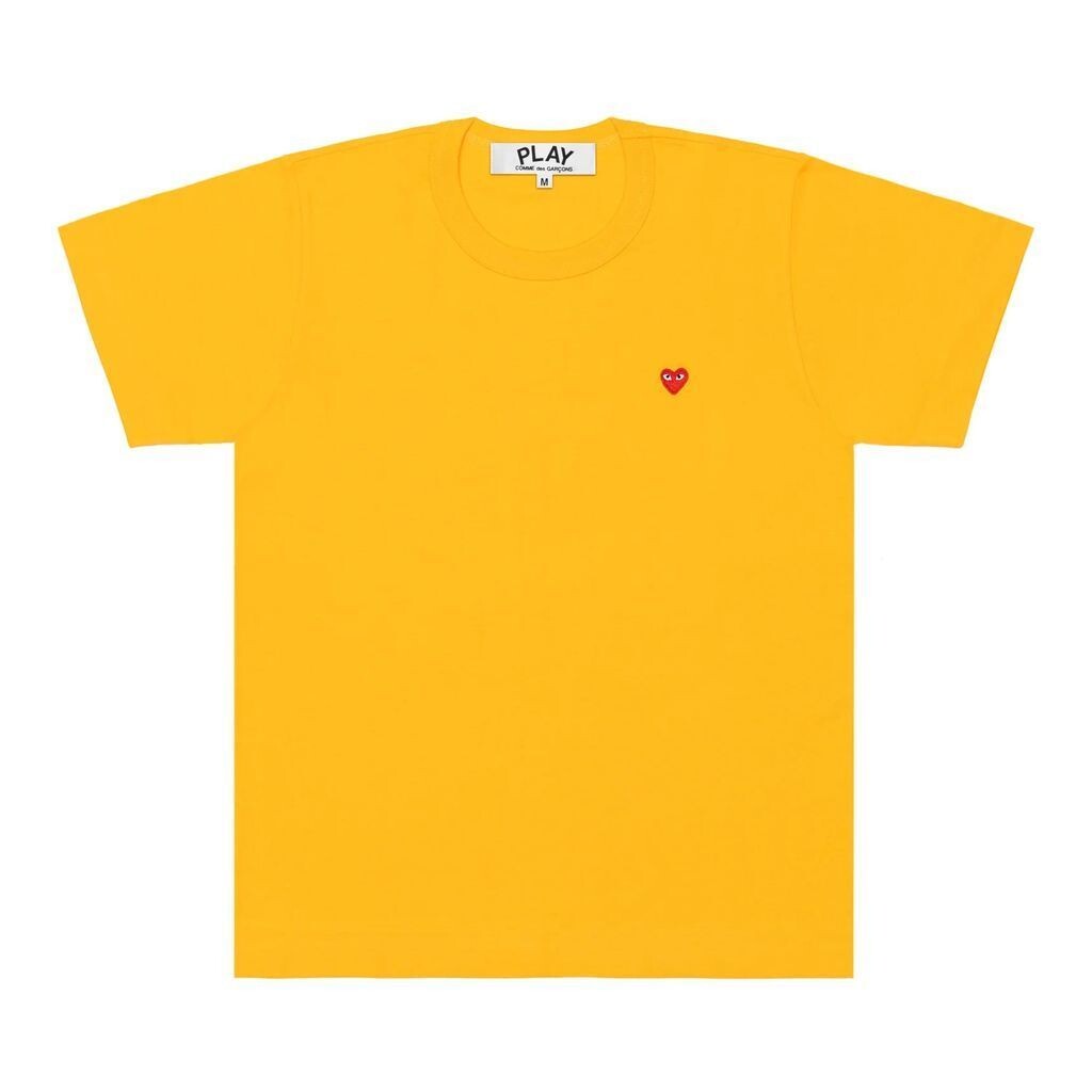 

Желтая футболка с мини-сердечком Comme Des Garcon, желтый