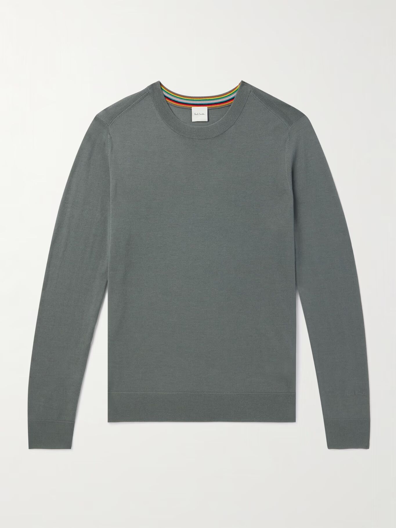 

Шерстяной свитер с вышитым логотипом PAUL SMITH, зеленый