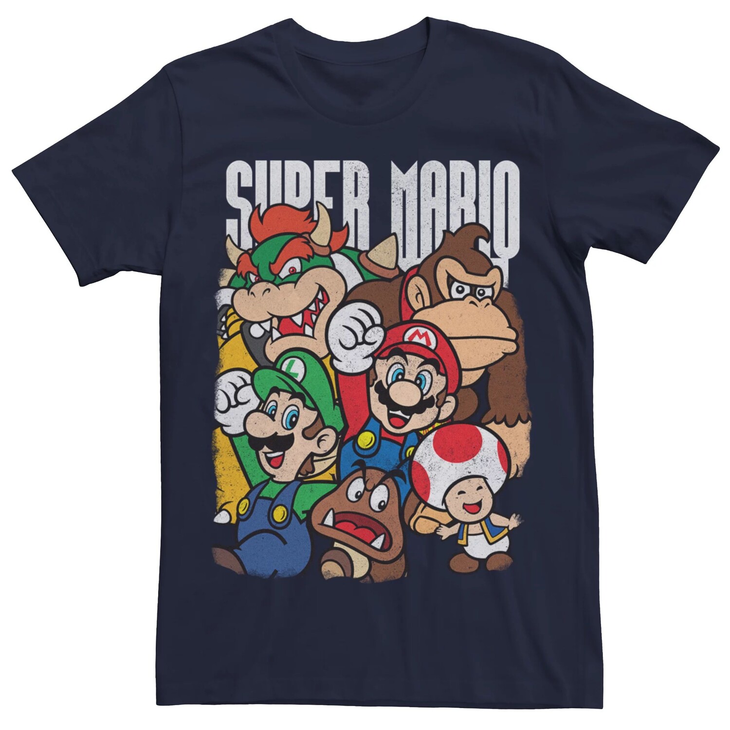 

Мужская классическая футболка с рисунком Nintendo Super Mario Group Shot Licensed Character