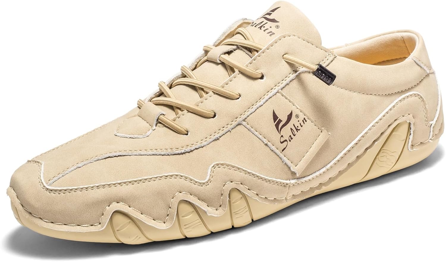 

Мужские повседневные спортивные кроссовки, модные слипоны, увеличенный размер, противоскользящие походные ботинки Ebick, бежевый