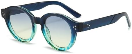 

Винтажные круглые солнцезащитные очки 2027 года для женщин и мужчин, градиентные солнцезащитные очки, модные прозрачные очки с защитой от УФ-излучения UV400 MTZJH, Blue