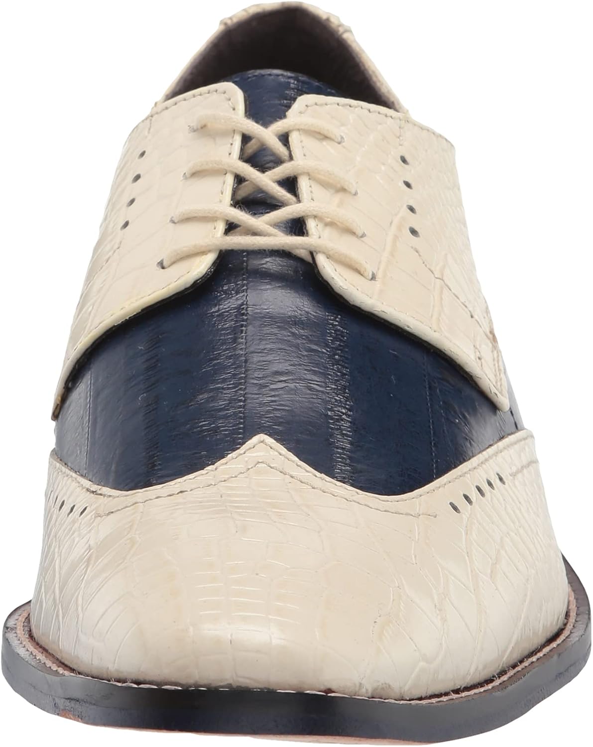 Мужские оксфорды Ferrara Wingtip от STACY ADAMS, слоновая кость/темно-синий — фото 2
