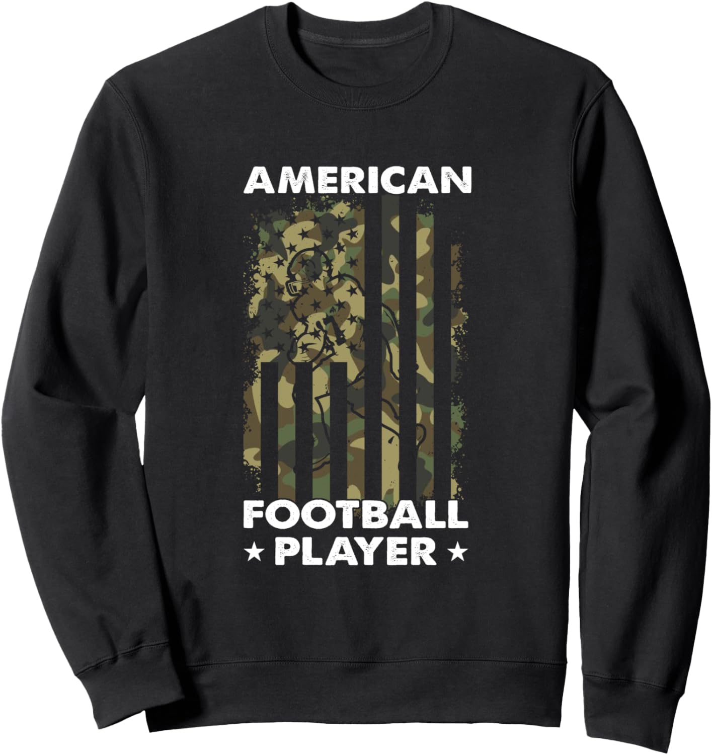 

Толстовка с изображением американского футболиста и американского флага American Football Player American Football Game, черный