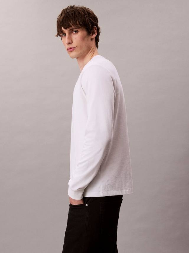 Футболка Relaxed Fit с длинным рукавом и монограммой из хлопка Calvin Klein — фото 3