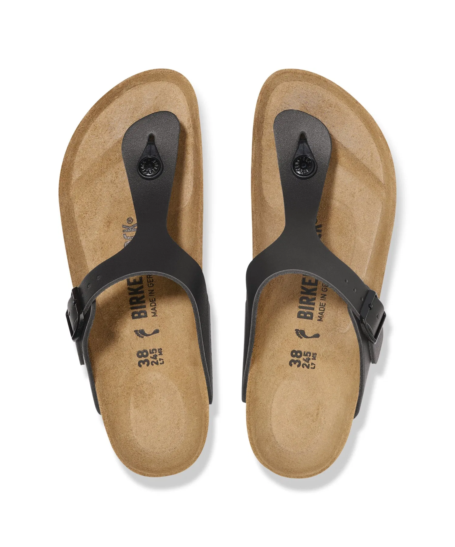 Унисекс сандалии BIRKENSTOCK Gizeh из натуральной кожи чёрные — фото 3