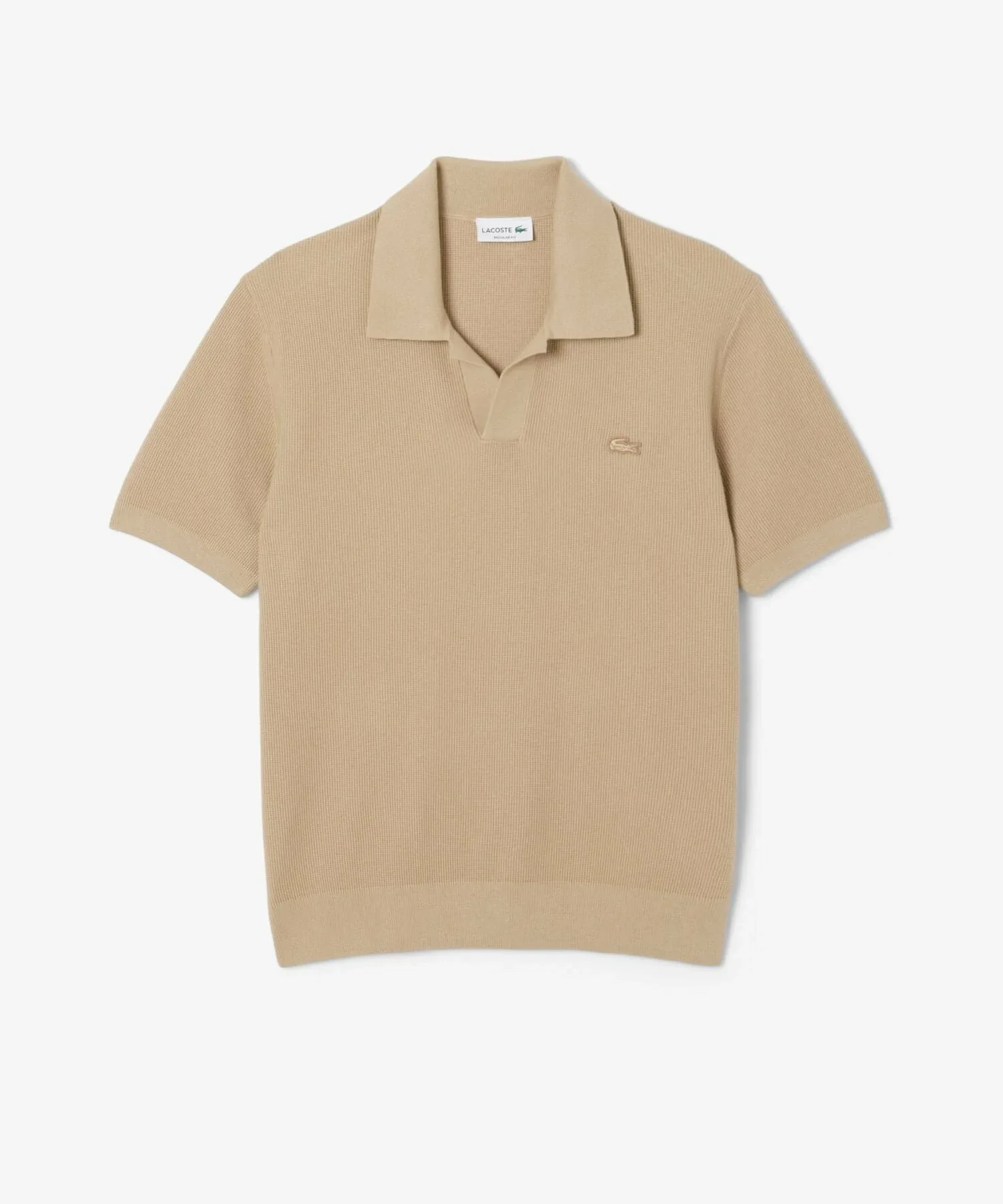 Вафельная вязка с открытым воротником LACOSTE, Beige — фото 4