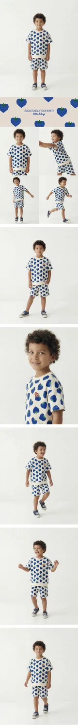 Детский комплект из футболки и шорт Berry All Over тёмно-синий от Belita&Boys — фото 3