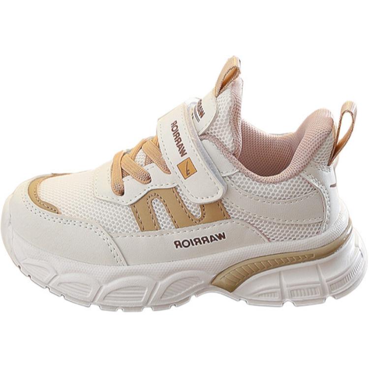 

Кроссовки для бега для детей, противоскользящие, с защитой от ударов, износостойкие, дышащие, легкие, с амортизацией, с низким верхом WARRIOR, белый/хаки