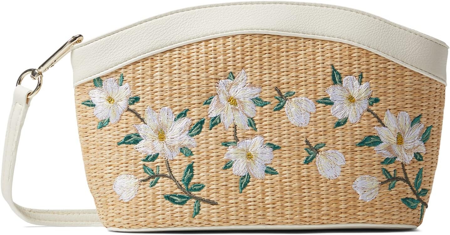 

Сумка Draper James Emma, цвет White Willow PU/Embroidered Straw/Natural Canvas