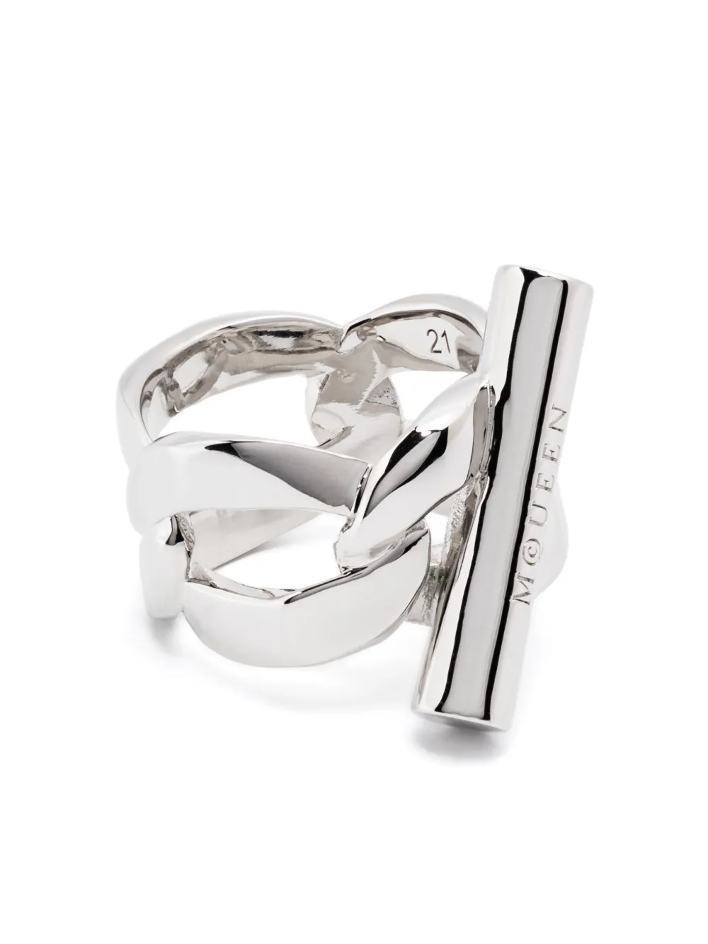 

Кольцо T-Bar Alexander McQueen, серебяный