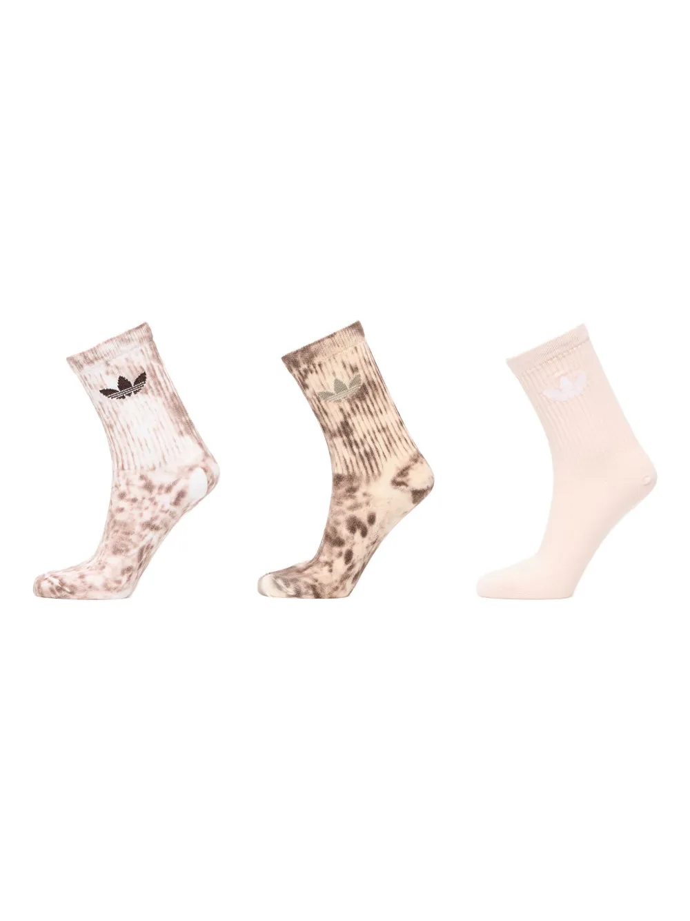 

Комплект из трех пар носков с принтом тай-дай Adidas, бежевый