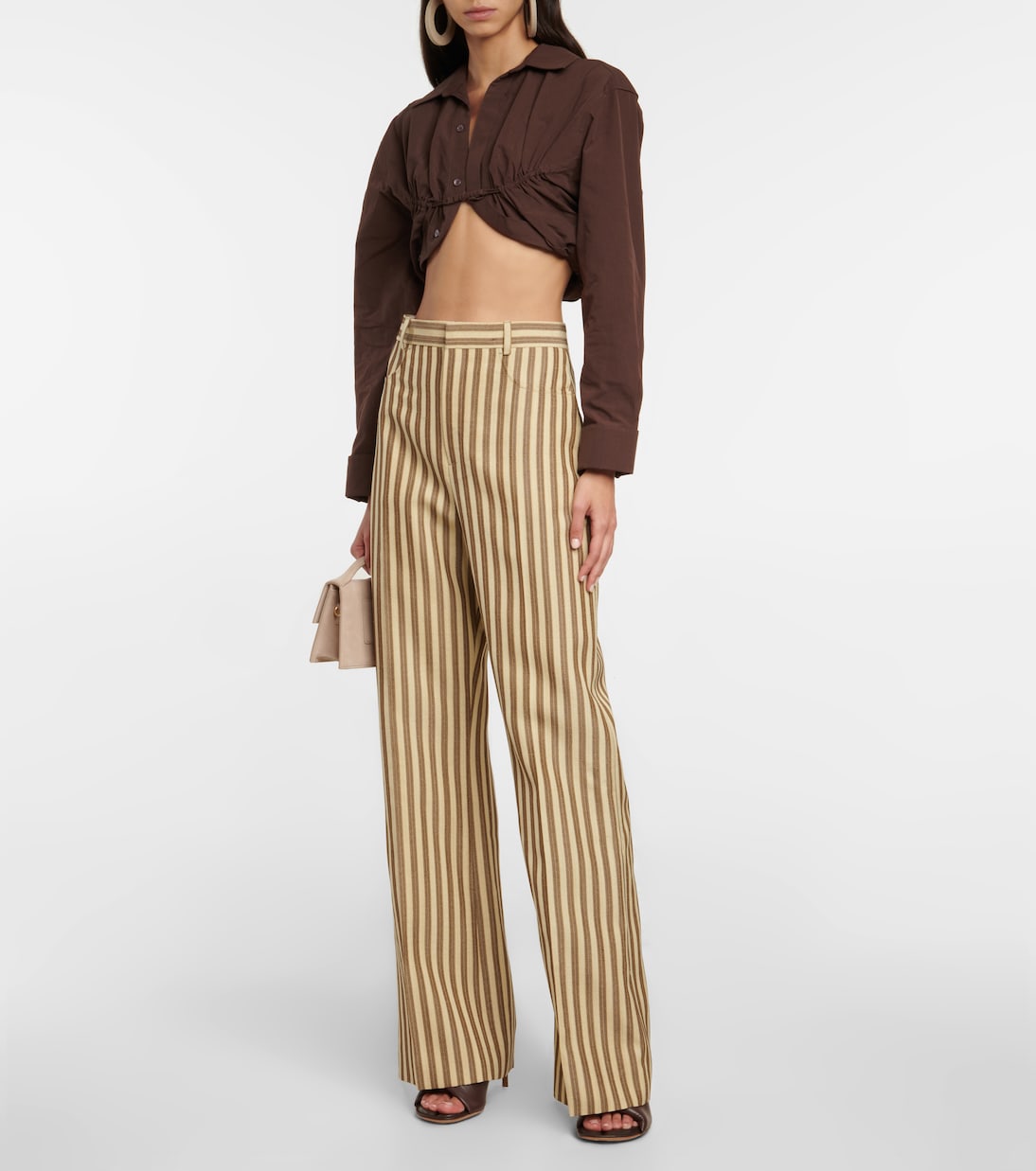 Хлопковая рубашка La Chemise Machou Jacquemus, коричневый — фото 2