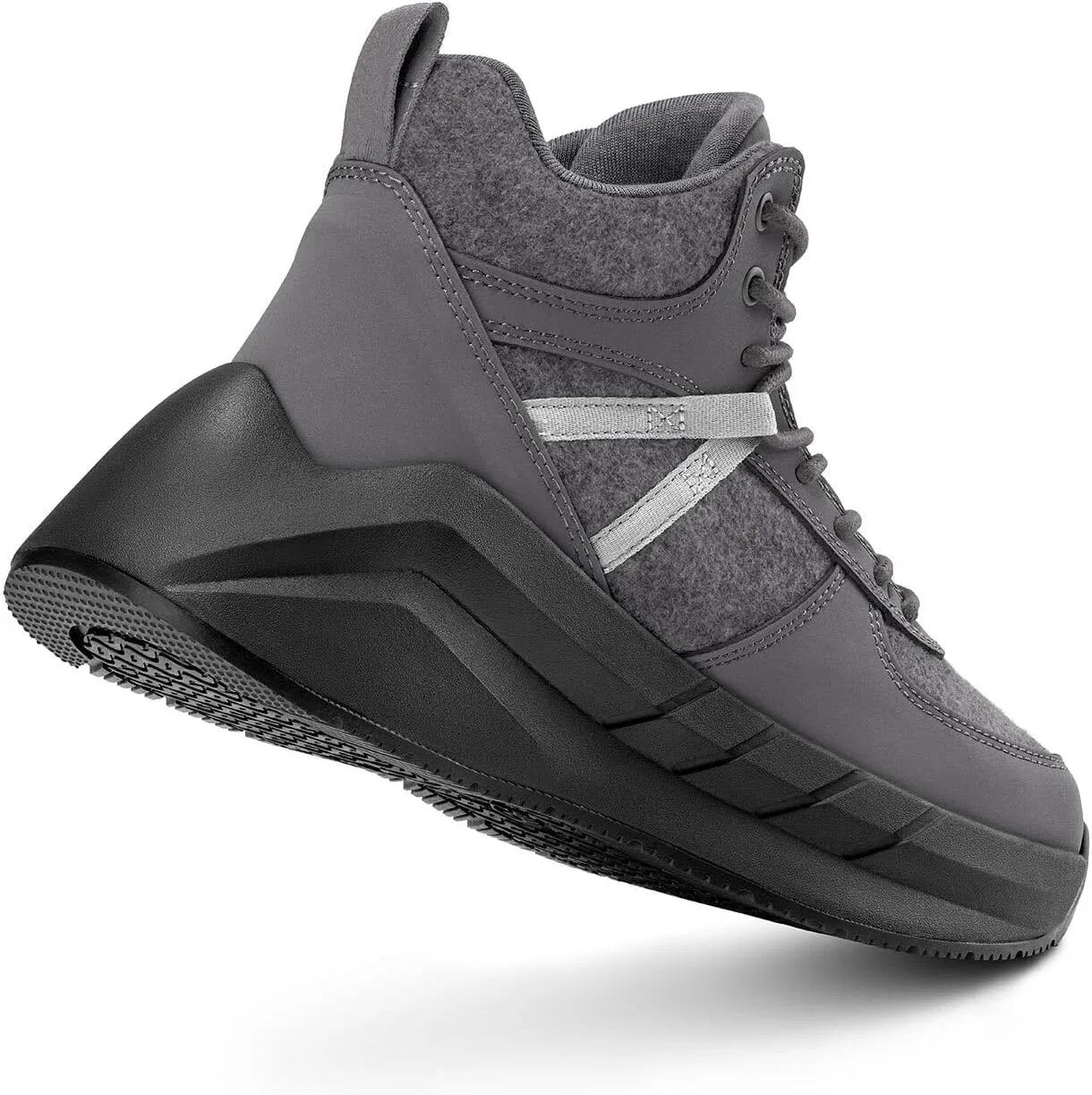 Мужские высокие кроссовки Giesswein Chunky High Sneaker - повседневные кроссовки из мериносовой шерсти и кожи с подошвой из ЭВА, Slate — фото 4