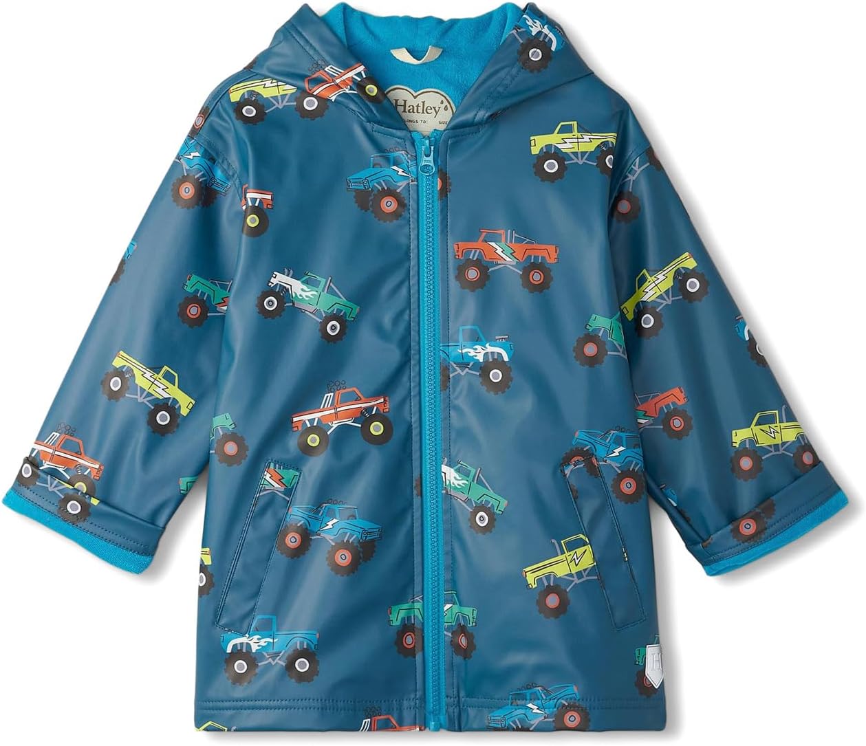 

Куртка Hatley Kids Monster Trucks Zip-Up Rain Jacket (Toddler/Little Kid/Big Kid), синий
