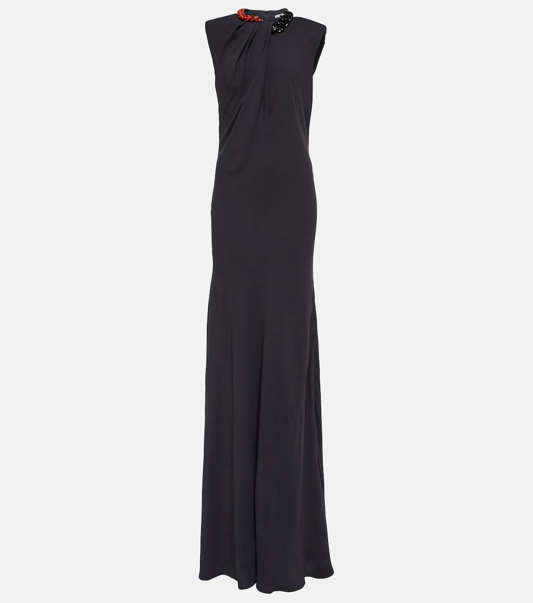 

Платье с цепочной отделкой Stella McCartney, черный