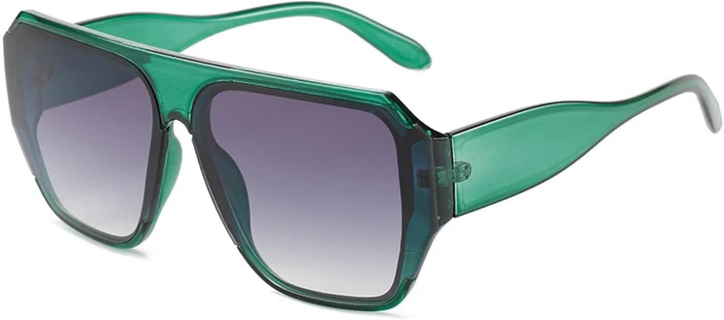 

Крупные солнцезащитные очки для женщин и мужчин, модные, роскошные, в большой оправе, летние, для путешествий, с защитой от УФ-излучения UV400 TKKTLLT, Green Gradient Gray