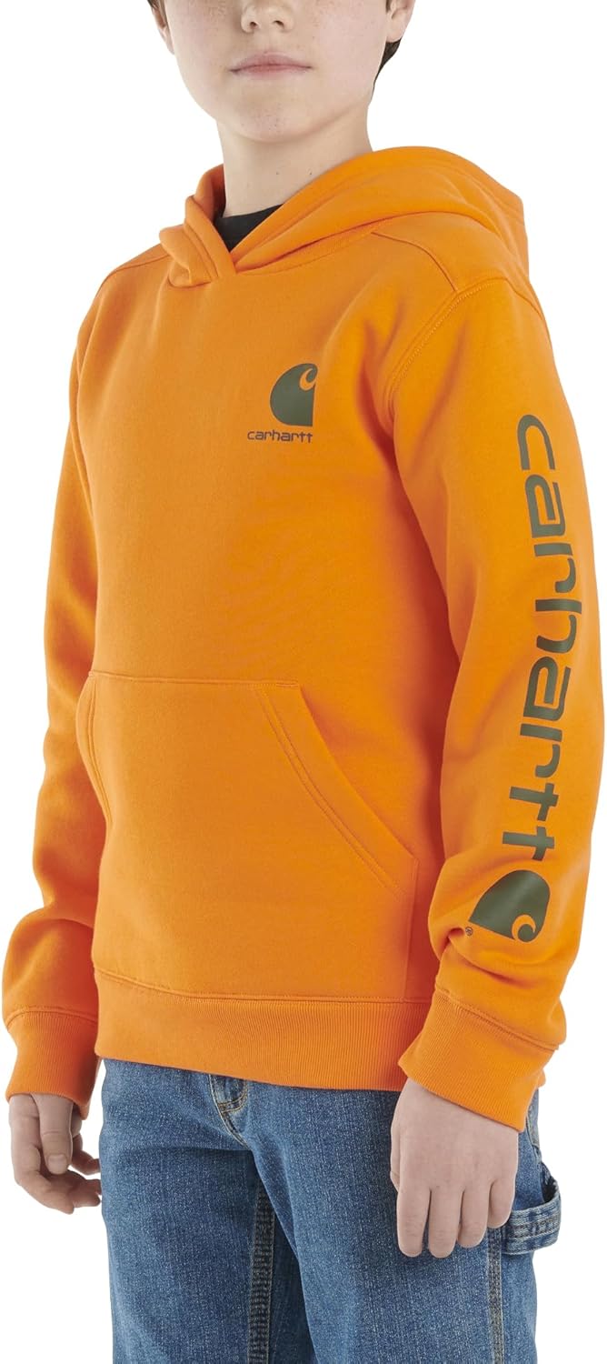 Детская толстовка Carhartt CA6272 с длинными рукавами и принтом - для мальчиков, Exotic Orange — фото 2
