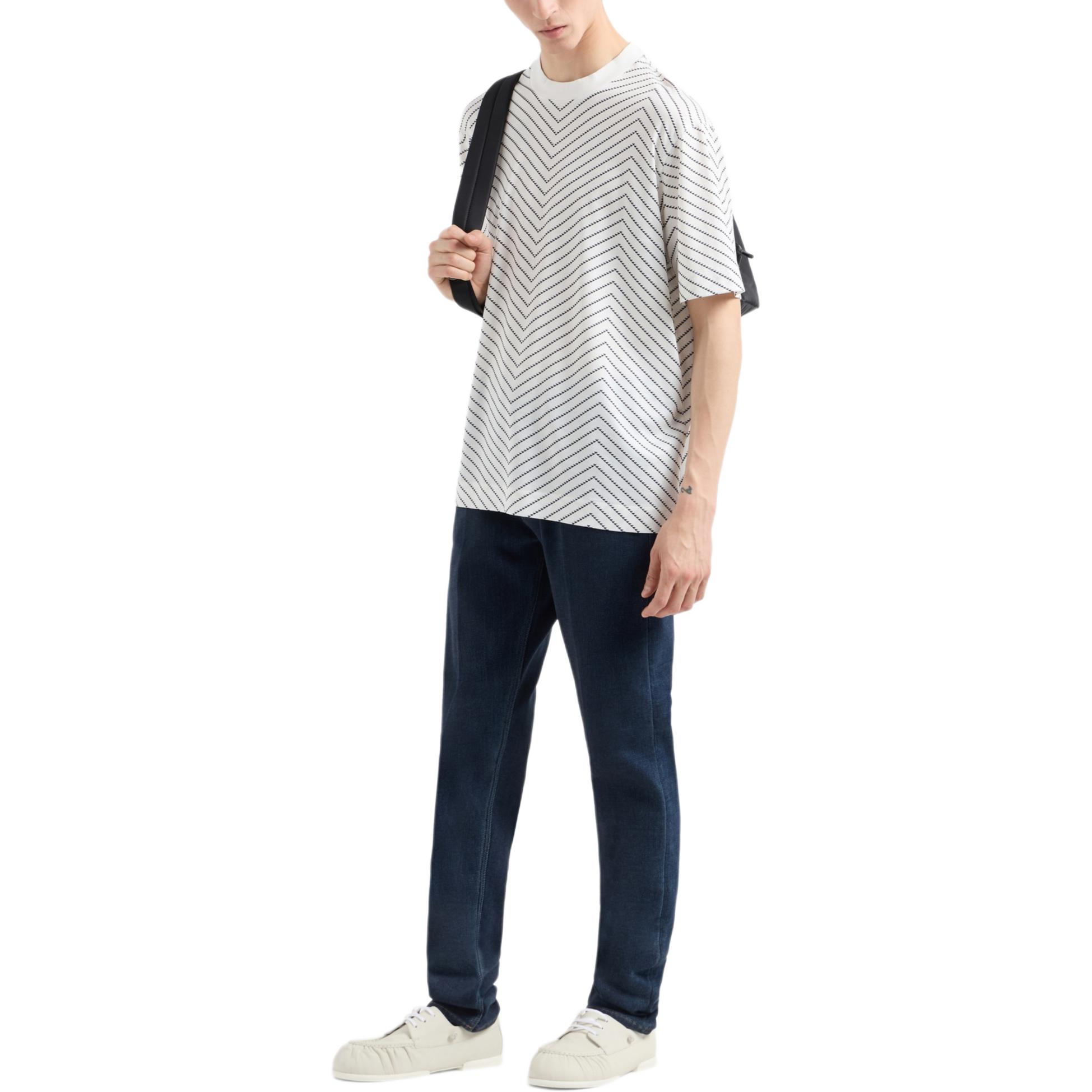 J75 Slim fit джинсы из мягкого денима с флисовой подкладкой EMPORIO ARMANI, синий — фото 3