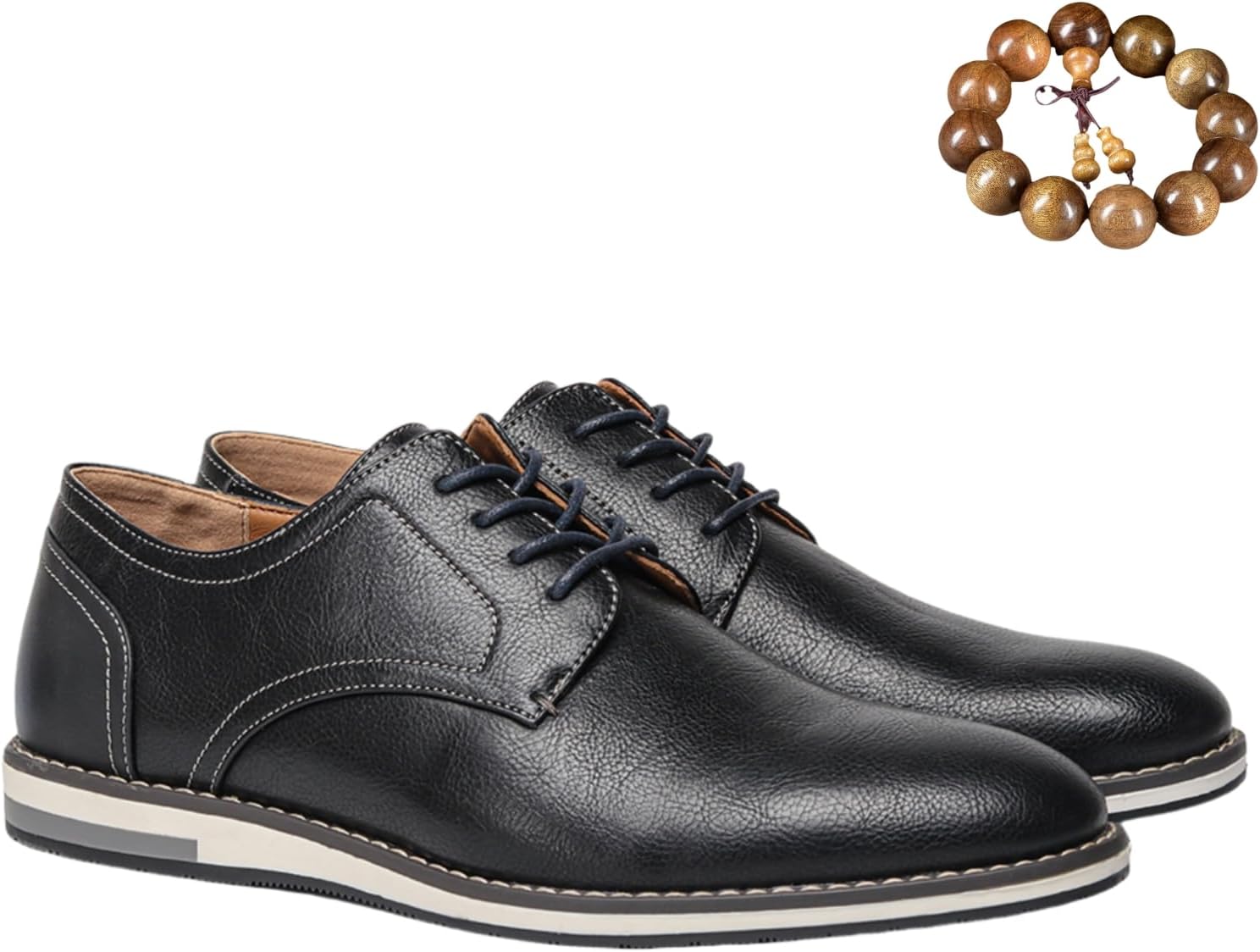 

Мужские удобные классические туфли ZPLMIDE, плоские нескользящие повседневные дерби оксфорды, кожаные шитаные шнурки, деловые кроссовки, черный/синий