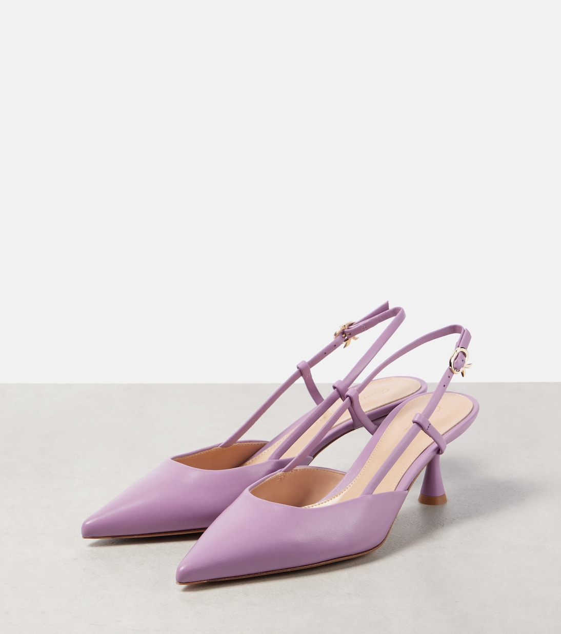 Кожаные туфли-лодочки Ascent 55 с открытой пяткой Gianvito Rossi, Melrose — фото 4
