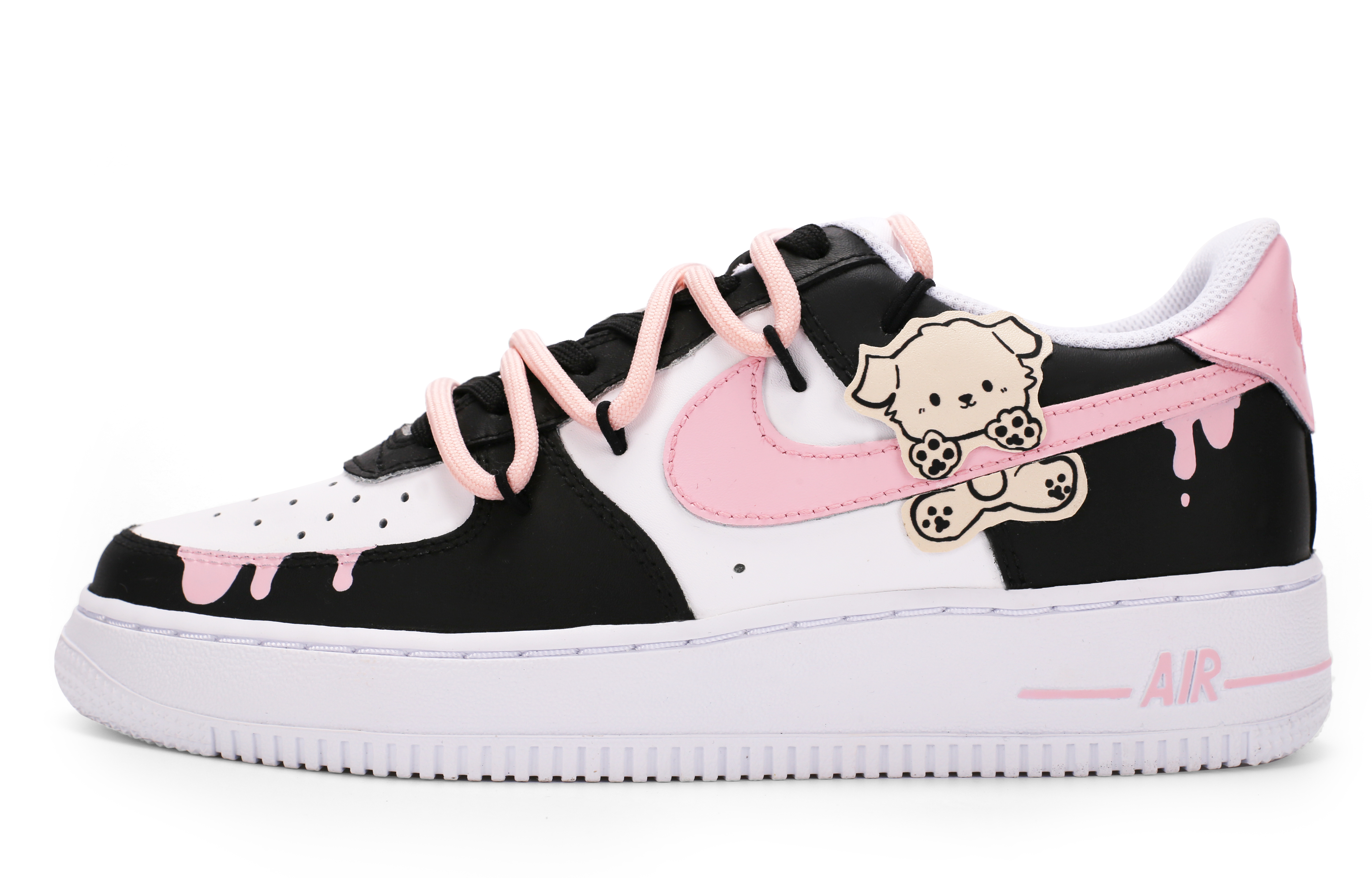 

Кроссовки Nike Air Force 1 Skateboarding Shoes Women's Low-top Core Black / Cloud White / Team Shock Pink 2, черный