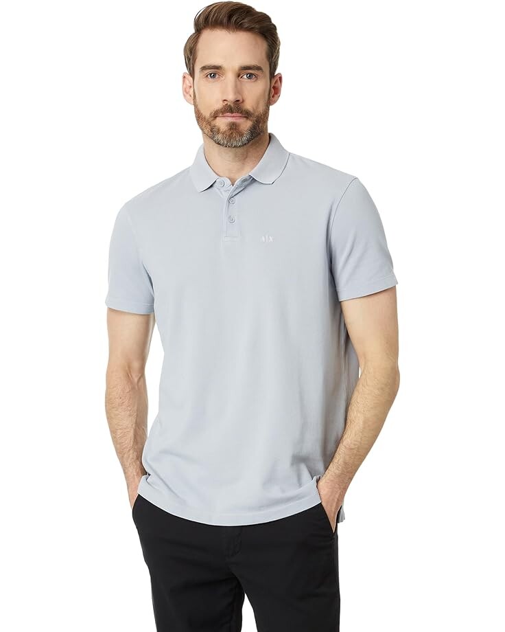 

Поло Armani Exchange Regular Fit Solid Colored Sun Washed Pique, цвет Quarry