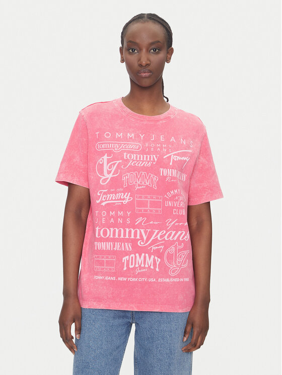 

Футболка свободного кроя Multi Brand DW0DW20923 Tommy Jeans, розовый