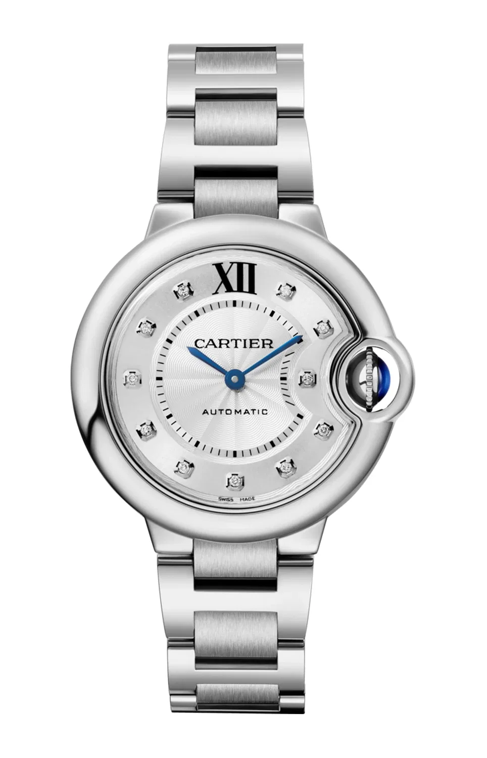 BALLON BLEU DE CARTIER 33 мм, сталь, бриллианты - W4BB0021, черный