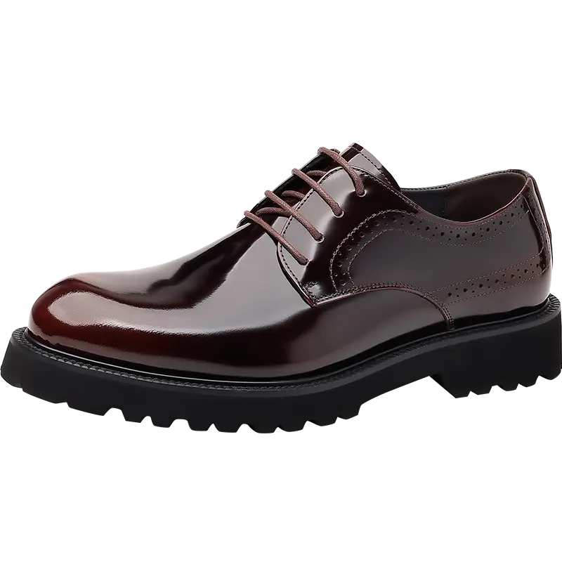 

Xiwencha Мужские туфли для костюма низкие черные с бордовым, цвет Burgundy