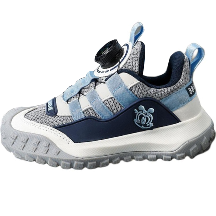 

Кроссовки для бега с низким верхом, противоскользящие, износостойкие, дышащие, влагоотводящие, детские BOBDOG, серый/синий