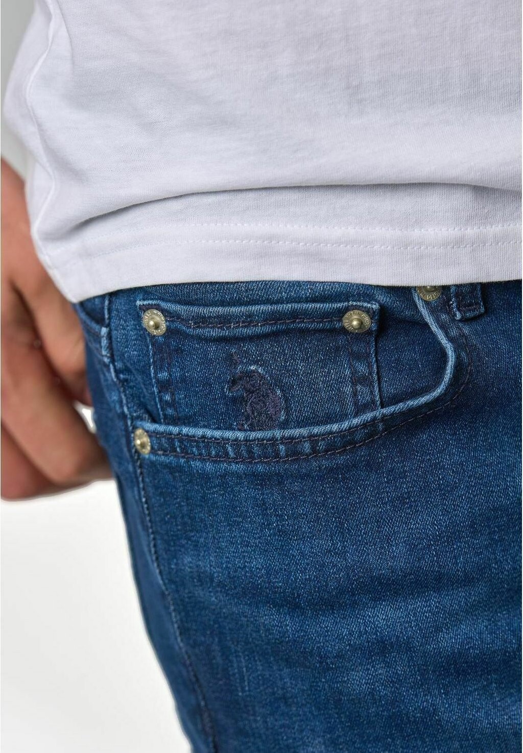 Джинсы облегающего кроя REG. FIT U.S. Polo Assn., синий деним — фото 3