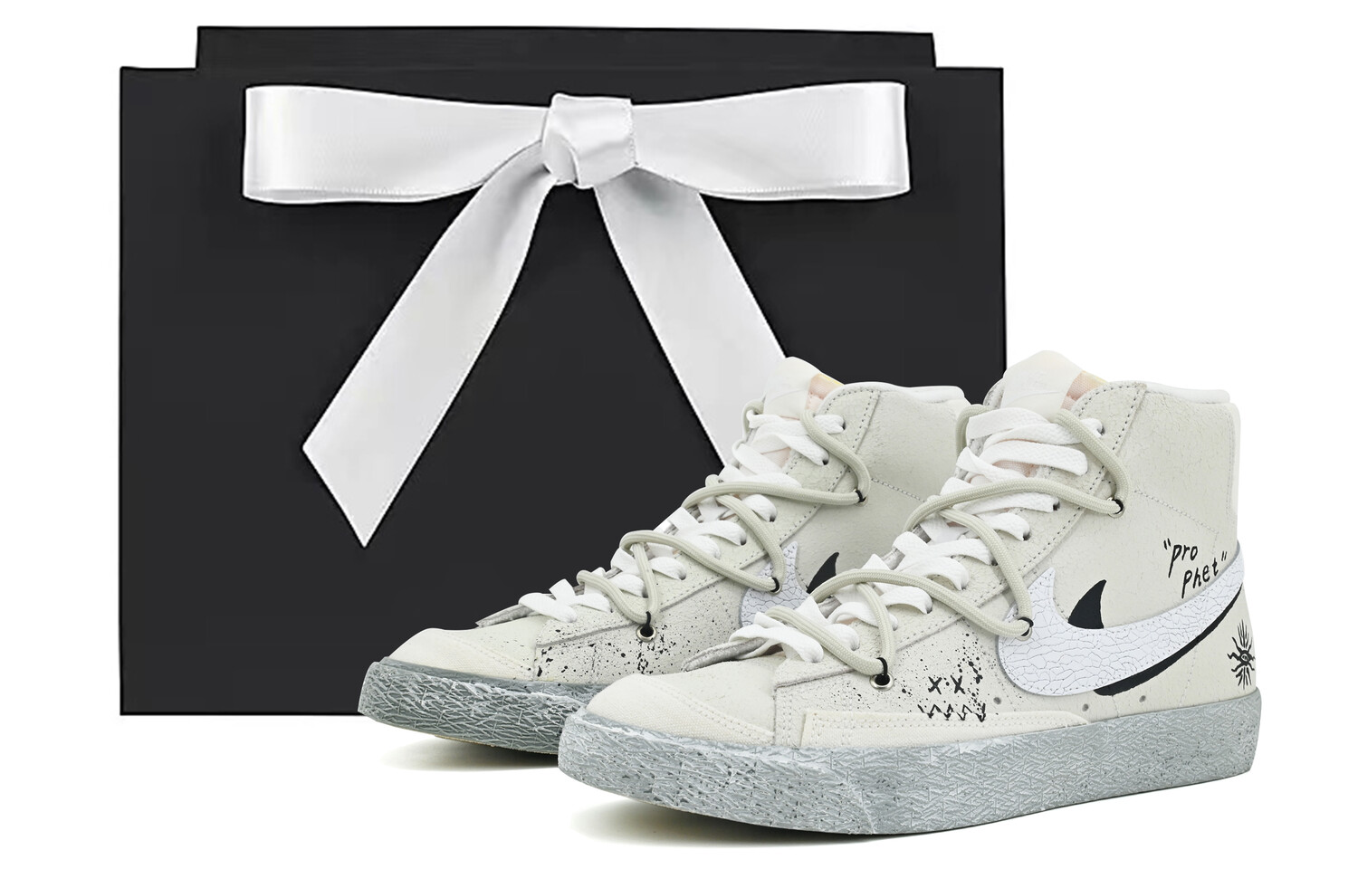 

Кроссовки Nike Blazer Mid Skateboarding Shoes Unisex High-top Beige, бежевый