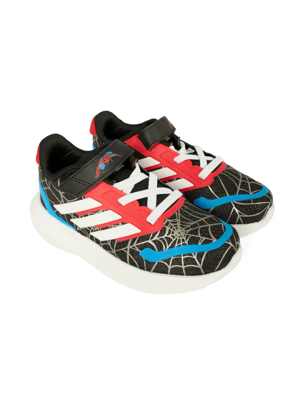 

Кроссовки с ремешками и узором паутины Adidas Kids, черный