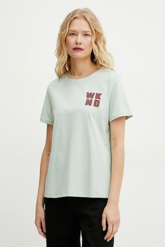 

Хлопковая футболка Weekend Max Mara, зеленый