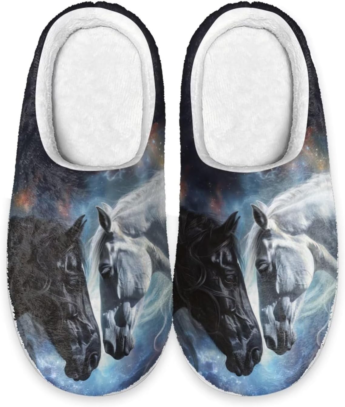 

Тапочки Xpyiqun для мужчин и женщин, зимние теплые домашние тапочки, нескользящие, мягкие и уютные, Galaxy Horse