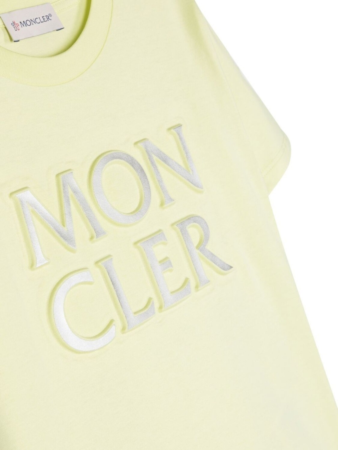 Moncler Enfant футболка с тисненым логотипом, зеленый — фото 3