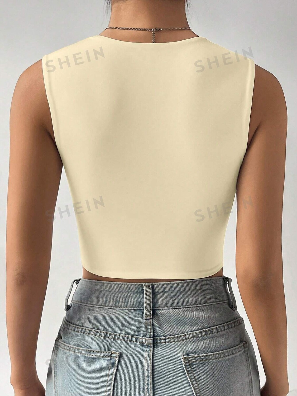 

Майка Shein Ezwear Balletcore на бретелях, абрикосовый