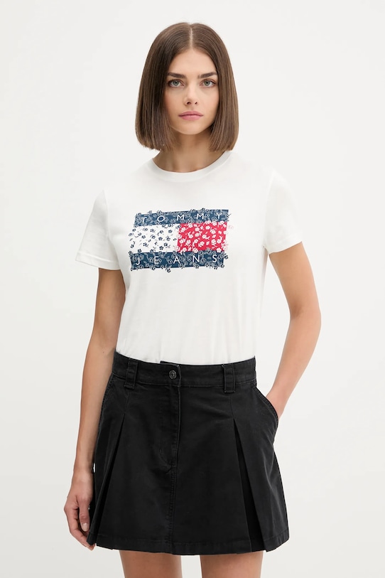 

Хлопковая футболка Tommy Jeans, белый