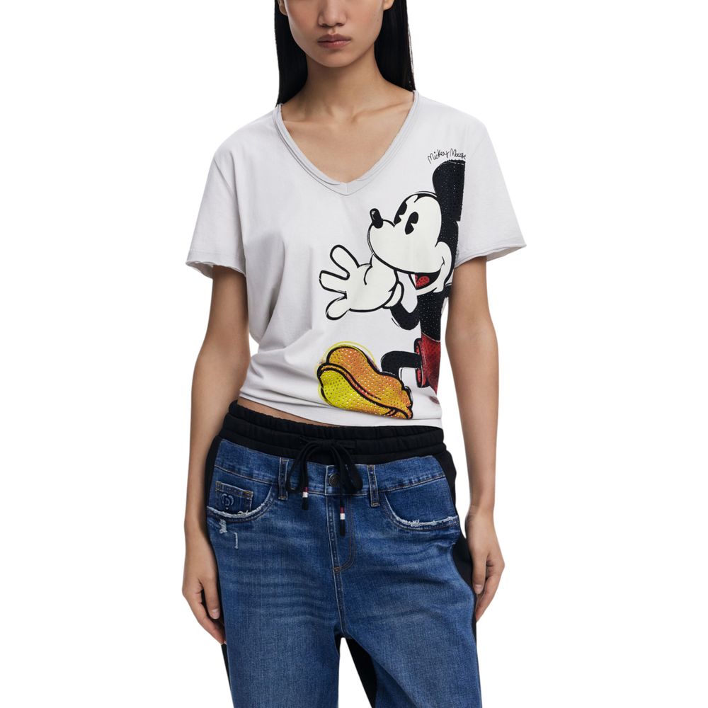 

Серая хлопковая футболка Desigual, серый