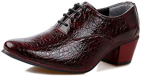 

Мужские туфли оксфорды с эффектом искусственной кожи на массивном каблуке, с шнуровкой, для вечернего и повседневного ношения, повышающие рост, для танцев Waolsu, коричневый