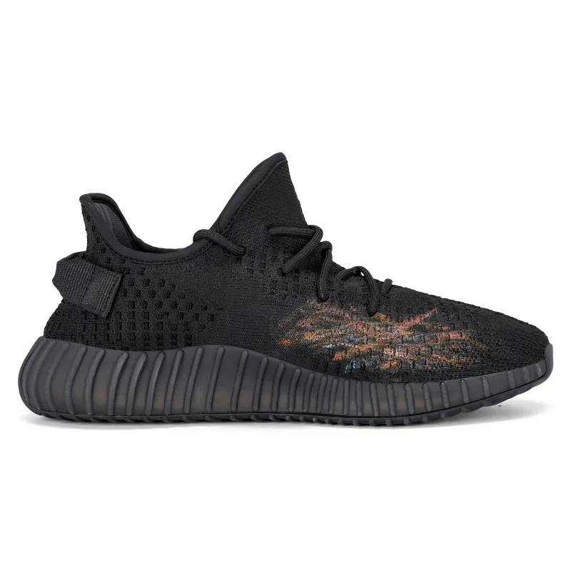 Adidas Originals Yeezy Boost 350 V2 Ink Wash Autumn, ручная роспись, низкие кроссовки, повседневные, unisex, черные — фото 3