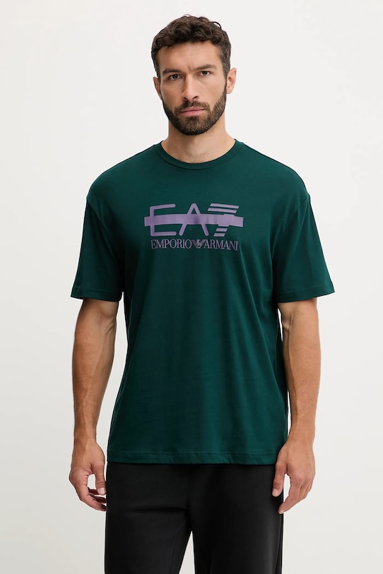 

Хлопковая футболка Ea7 Emporio Armani, бирюзовый