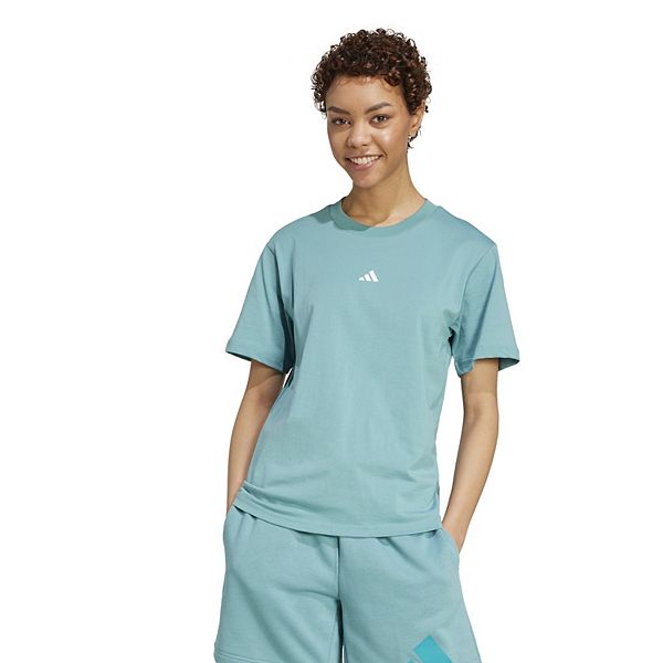 

Футболка женская essentials small logo sportswear Adidas, Powder Teal White, Белый, Футболка женская essentials small logo sportswear Adidas, Powder Teal White