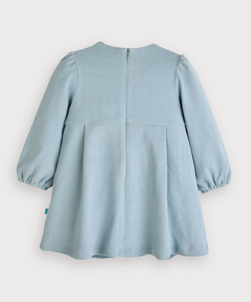 Платье с длинными рукавами из велюра с кошачьей текстурой Moimoln, Light blue — фото 3
