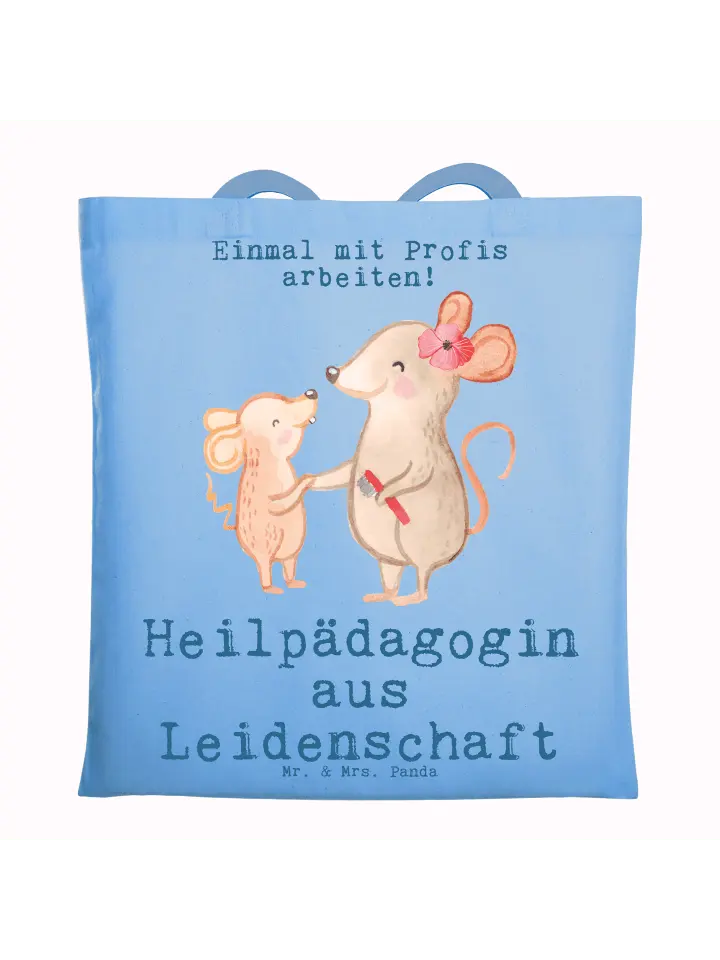 

Сумка для переноски Mr & Mrs Panda Heilpädagogin Leidenschaft, небесно-синий