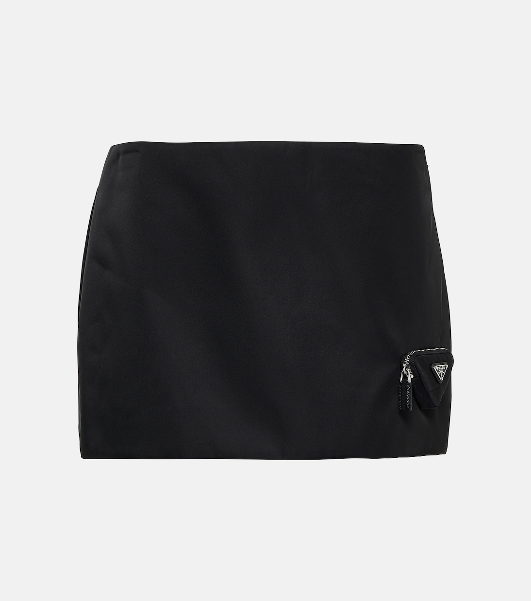 

Низкая нейлоновая мини-юбка Prada, черный