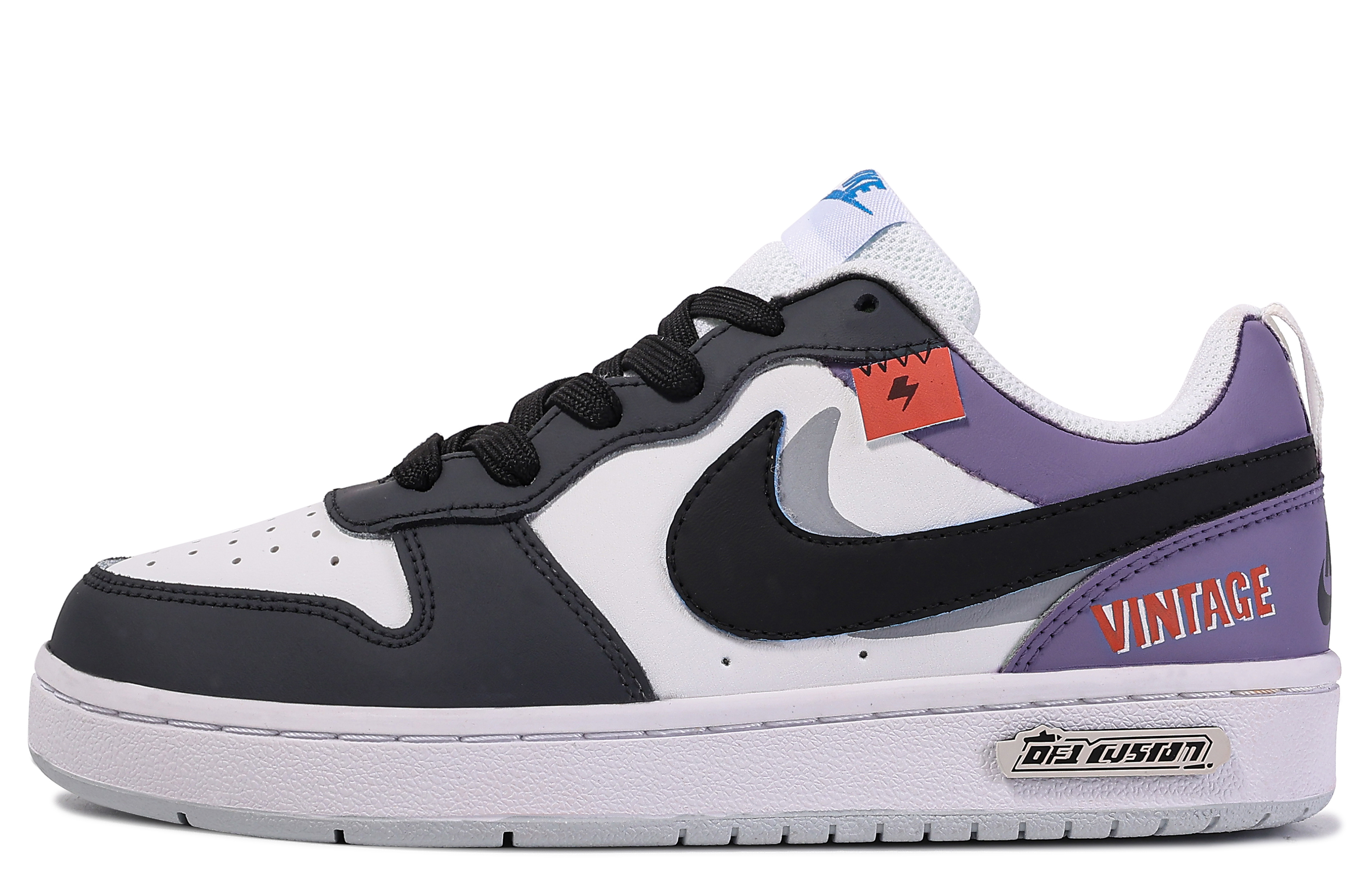 

Кроссовки Nike Court Borough Series Skateboard Shoes Women's Low-Top White Black/Purple