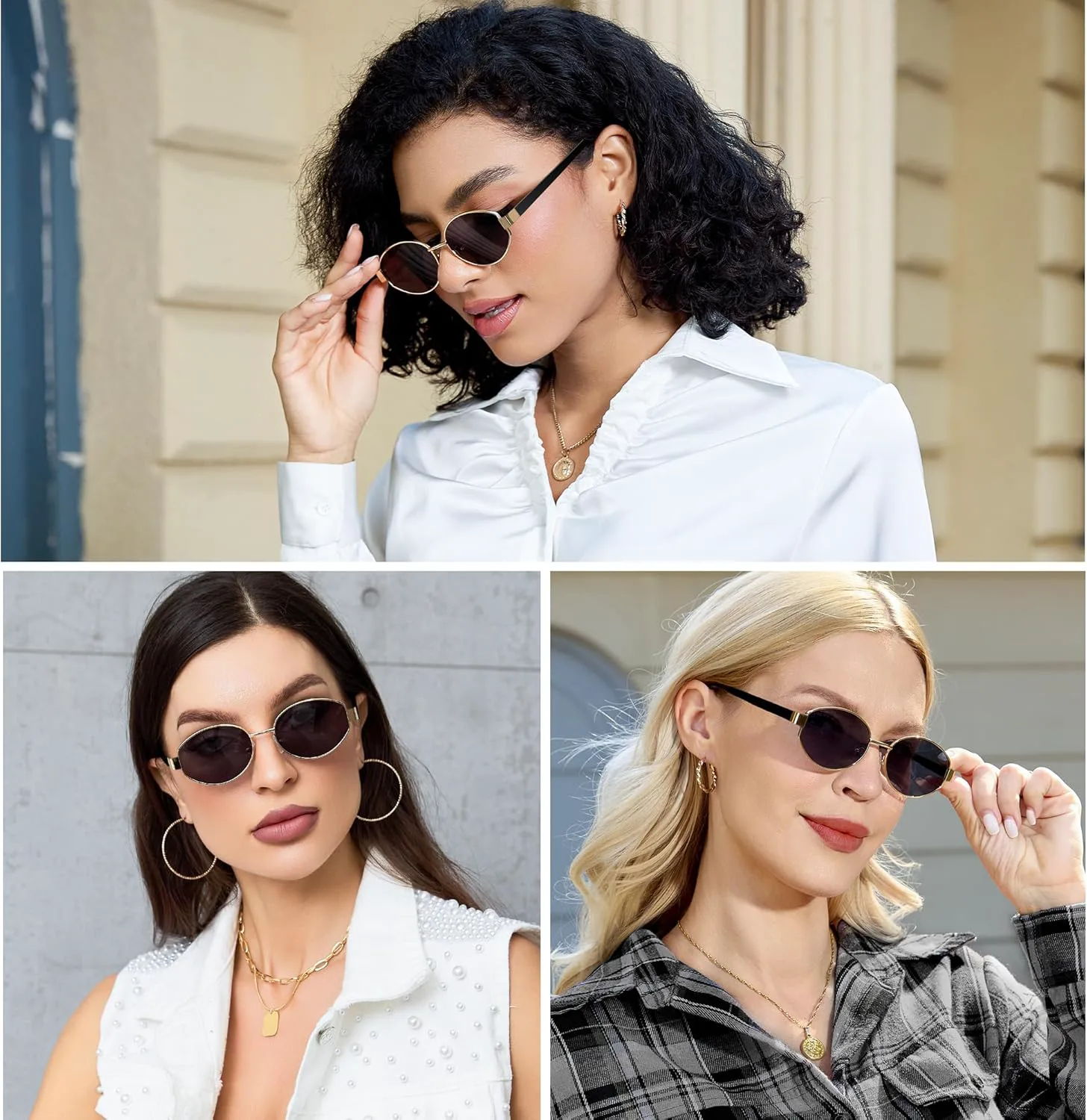 

Солнцезащитные очки SUNGAIT Retro Oval для женщин, поляризованные, модные, классические, с защитой от УФ-излучения UV400, Gold Frame/Gray Lens (With Case)